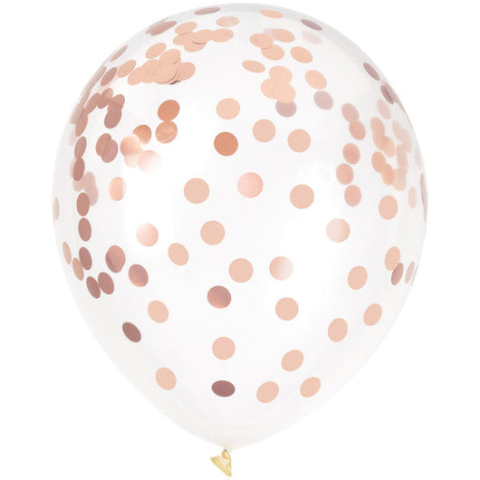 Rose Gold Foil Confetti Filled 12