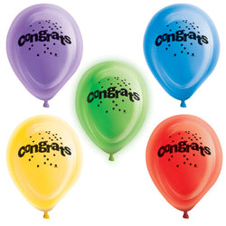 Congrats Latex Light Up Balloons, 5ct