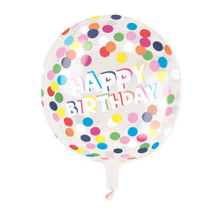 Polka Dot Birthday Printed Clear Sphere Helium Balloon 15√ì