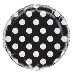 Black Dots Round Foil Balloon 18