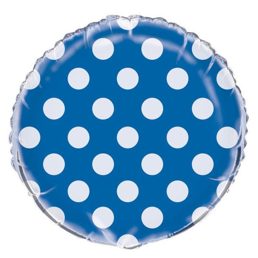 Royal Blue Dots Round Foil Balloon 18