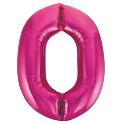 Hot Pink Number 0 Shaped Foil Balloon 34