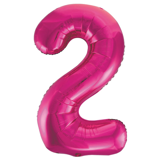 Hot Pink Number 2 Shaped Foil Balloon 34