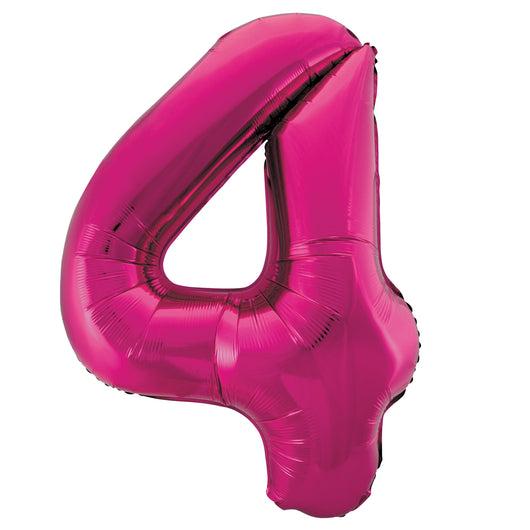Hot Pink Number 4 Shaped Foil Balloon 34