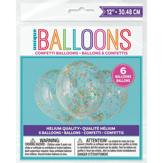 Clear Latex Balloons with Multi-Colored Confetti 12