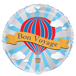 Hot Air Bon Voyage Round Foil Balloon 18
