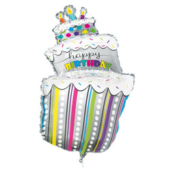 Polka Dots Birthday Cake Giant Foil Balloon 28