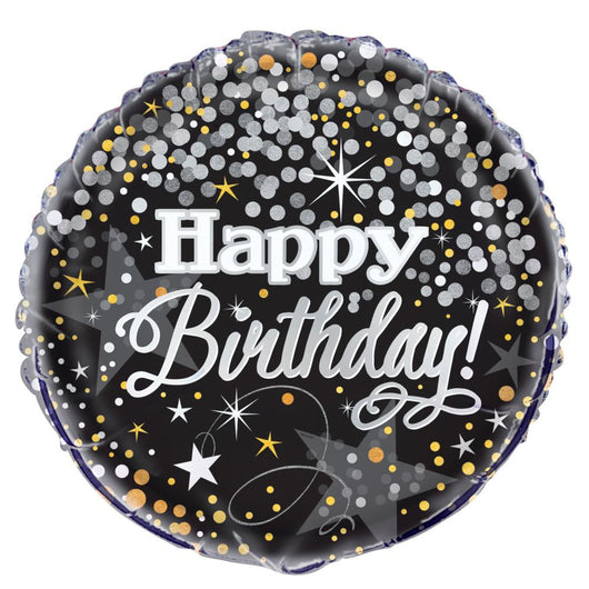 Glittering Birthday Round Foil Balloon 18