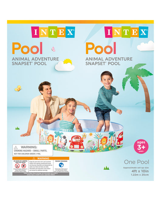 INTEX 4FT X 10IN ANIMAL ADVENTURE SNAPSET POOL, Age: 3+ (6)