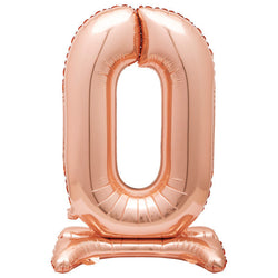 Rose Gold Number 0 Shaped Standing Foil Balloon 30
