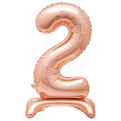 Rose Gold Number 2 Shaped Standing Foil Balloon 30