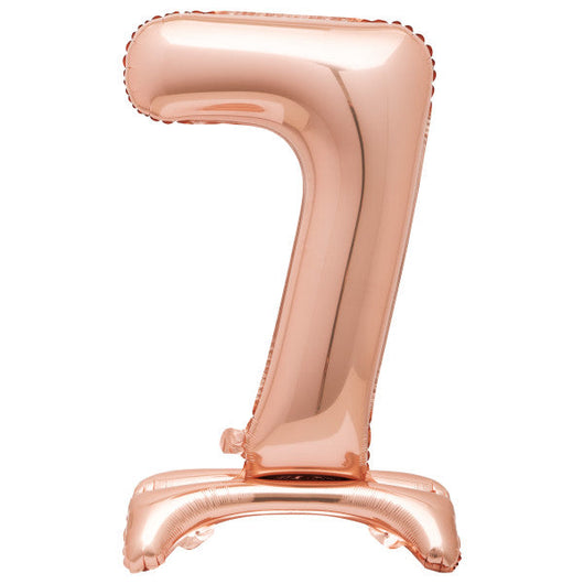 Rose Gold Number 7 Shaped Standing Foil Balloon 30