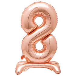 Rose Gold Number 8 Shaped Standing Foil Balloon 30
