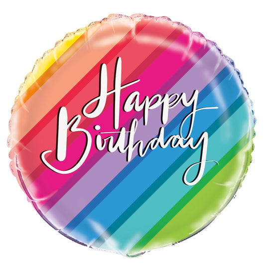 Balloons & Rainbow Birthday Round Foil Balloon 18