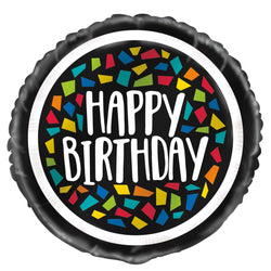 Colorful Mosaic Birthday Round Foil Balloon 18
