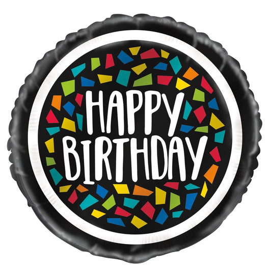 Colorful Mosaic Birthday Round Foil Balloon 18