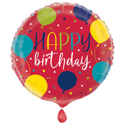 Balloon Party Birthday Round Foil Balloon 18