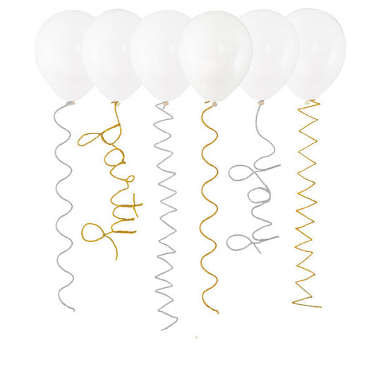 Silver & Gold Pipe Cleaner Balloon Tails, 6ct