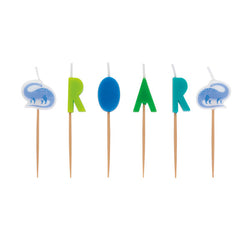 Blue & Green Dinosaur 6 Pick Birthday Candles