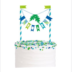 Blue & Green Dinosaur Bunting Cake Topper