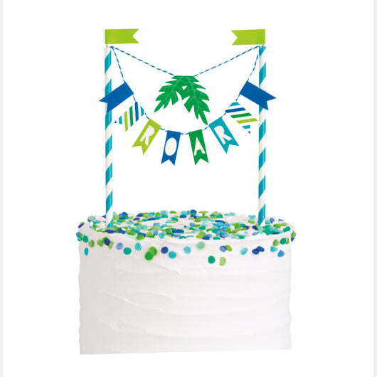 Blue & Green Dinosaur Bunting Cake Topper