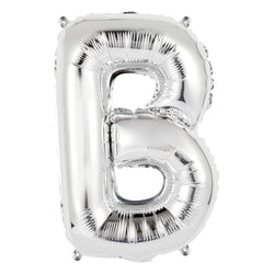 Silver Letter B Shaped Foil Balloon 14