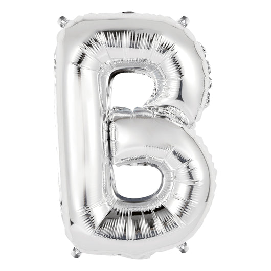Silver Letter B Shaped Foil Balloon 14