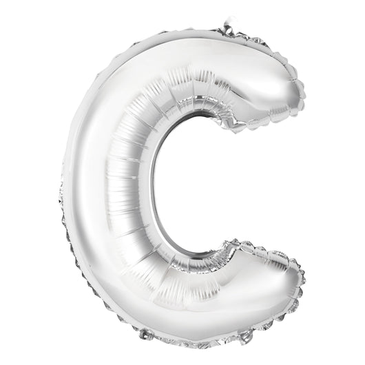 Silver Letter C Shaped Foil Balloon 14