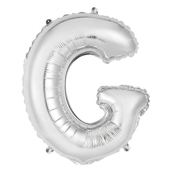Silver Letter G Shaped Foil Balloon 14