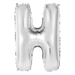 Silver Letter H Shaped Foil Balloon 14