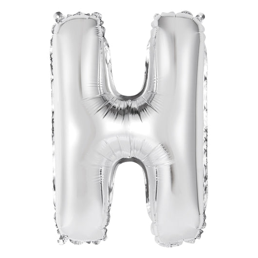 Silver Letter H Shaped Foil Balloon 14