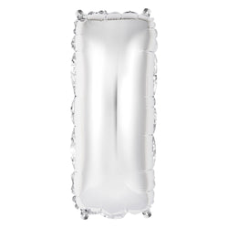 Silver Letter I Shaped Foil Balloon 14