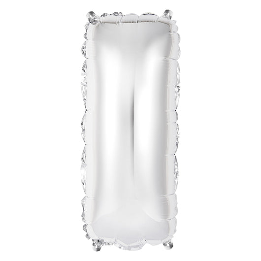 Silver Letter I Shaped Foil Balloon 14