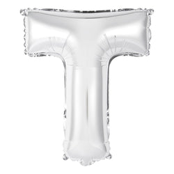 Silver Letter T Shaped Foil Balloon 14