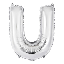 Silver Letter U Shaped Foil Balloon 14