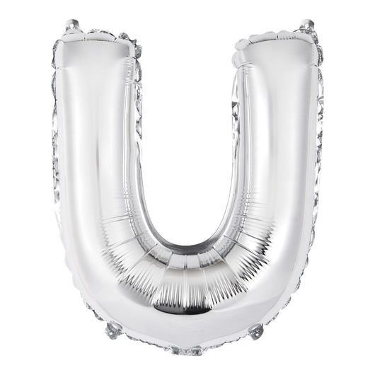Silver Letter U Shaped Foil Balloon 14