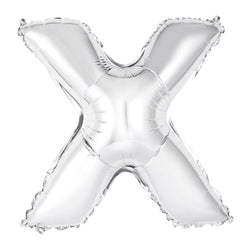 Silver Letter X Shaped Foil Balloon 14