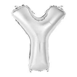 Silver Letter Y Shaped Foil Balloon 14