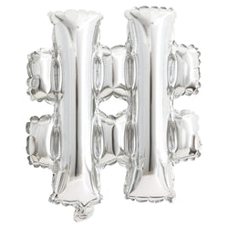 Silver Letter # Shaped Foil Balloon 14