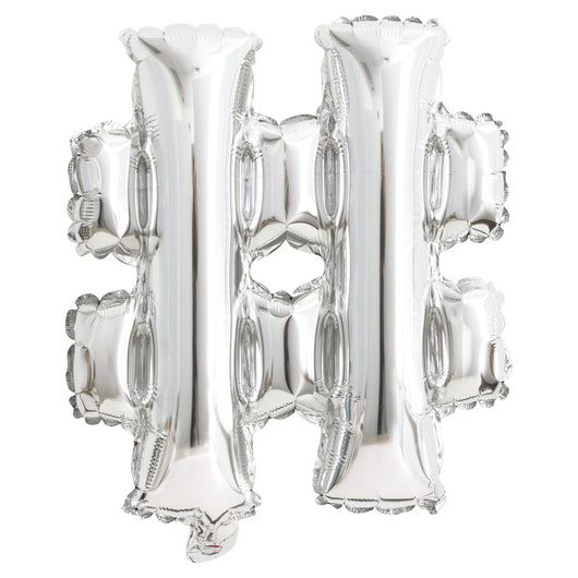 Silver Letter # Shaped Foil Balloon 14