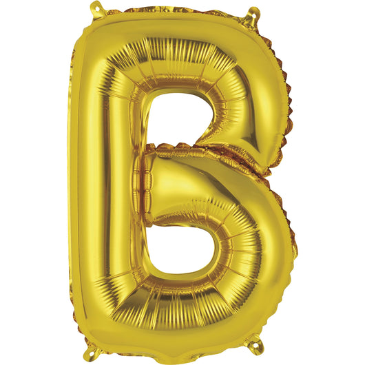 Gold Letter B Shaped Foil Balloon 14