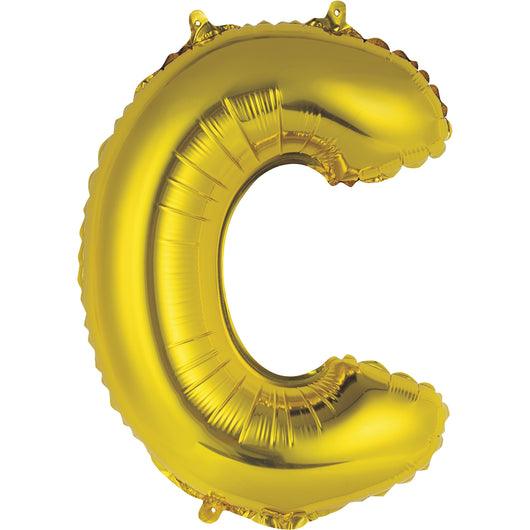Gold Letter C Shaped Foil Balloon 14