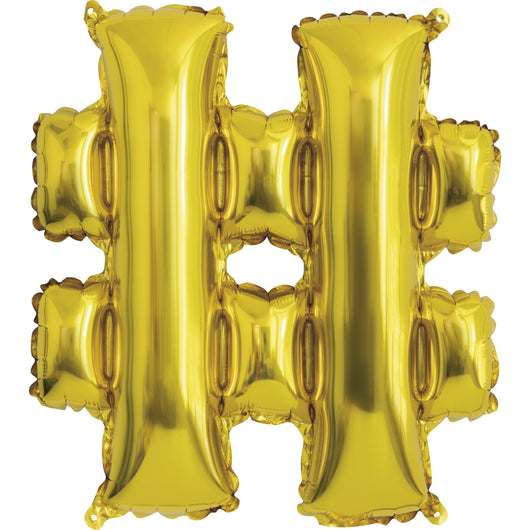 Gold Letter # Shaped Foil Balloon 14