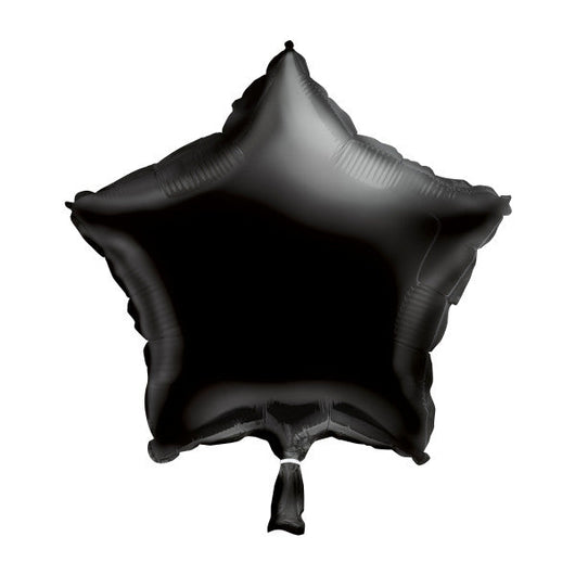Black Solid Star Foil Balloon 18