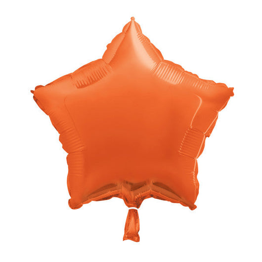 Orange Solid Star Foil Balloon 18