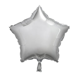 Silver Solid Star Foil Balloon 18