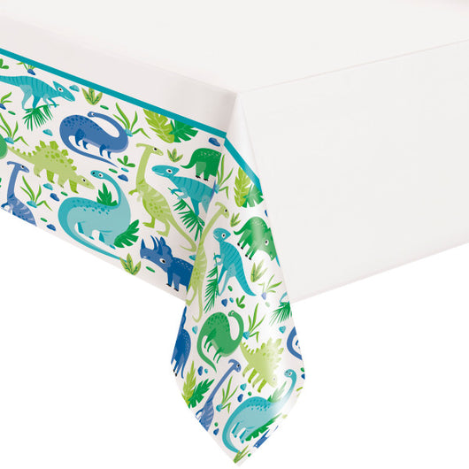 Blue & Green Dinosaur Plastic Tablecover 54