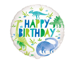 Blue & Green Dinosaur Round Foil Balloon 18