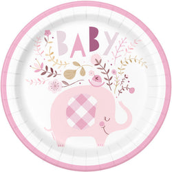Pink Floral Elephant Round 9
