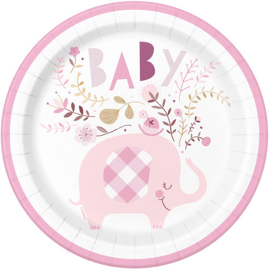Pink Floral Elephant Round 9